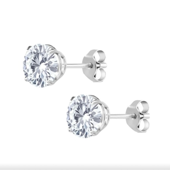 1ct ea Charles Colvard earrings mounted in 14k white gold. - Picture 2 of 2